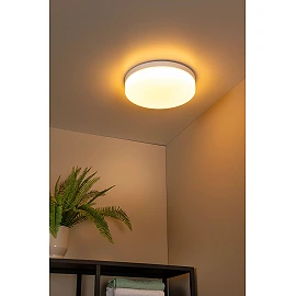 BISKIT vannas istabas griestu lampa ar mikroviļņu kustības sensoru, integrēts LED, 24 W, 1550 lm, 2700 K, balta (Lucide)