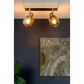 BJORN Ceiling spotlight 2xE14 matt gold / brass (Lucide)