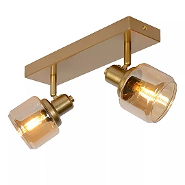 BJORN Ceiling spotlight 2xE14 matt gold / brass (Lucide)