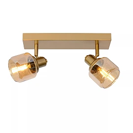 BJORN Ceiling spotlight 2xE14 matt gold / brass (Lucide)
