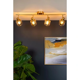 BJORN Ceiling spotlight 4xE14 matt gold / brass (Lucide)