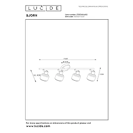 BJORN Ceiling spotlight 4xE14 matt gold / brass (Lucide)
