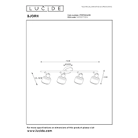 BJORN Ceiling spotlight 4xE14 black (Lucide)