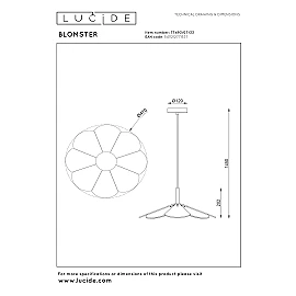 BLOMSTER pendant light Ø 47 cm LED 9W 2700K Green (Lucide)