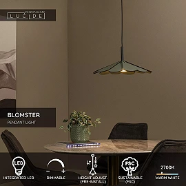 BLOMSTER pendant light Ø 47 cm LED 9W 2700K Green (Lucide)