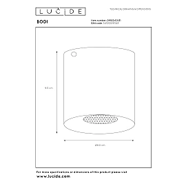 BODI Ceiling spotlight Ø8 cm 1xGU10 white (Lucide)