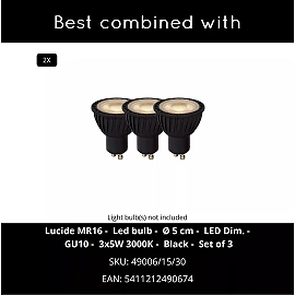 BODI Ceiling spotlight 16.5 cm 2xGU10 black (Lucide)