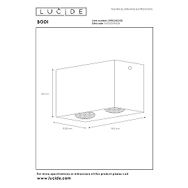BODI Ceiling spotlight 16.5 cm 2xGU10 black (Lucide)