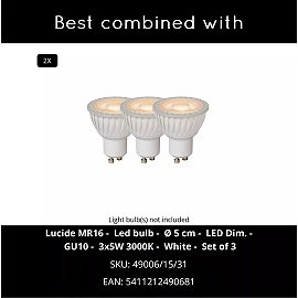BODI Ceiling spotlight 16.5 cm 2xGU10 white (Lucide)