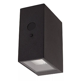 BOLTON solar outdoor wall light with PIR motion and day/night sensors, solar LED, 1 W, 100 lm, 3000 K, black (Lucide)