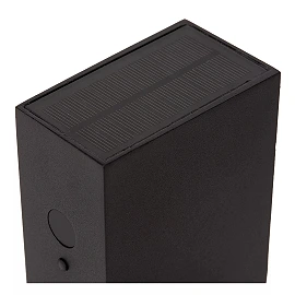 BOLTON solar outdoor wall light with PIR motion and day/night sensors, solar LED, 1 W, 100 lm, 3000 K, black (Lucide)