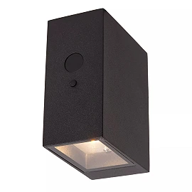 BOLTON solar outdoor wall light with PIR motion and day/night sensors, solar LED, 1 W, 100 lm, 3000 K, black (Lucide)