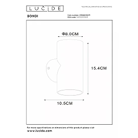 BONDI sienas prožektors 2 x 50 W GU10 balts (Lucide)