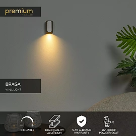 BRAGA sienas lampa 1 x GU10 kafijas krāsā (Lucide)