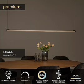 BRAGA piekaramā lampa 150 cm LED 36W CCT kafijas krāsā (Lucide)