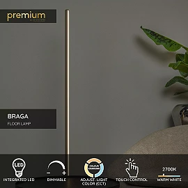 BRAGA stāvlampa Ø30 cm LED 22W CCT kafijas krāsā (Lucide)