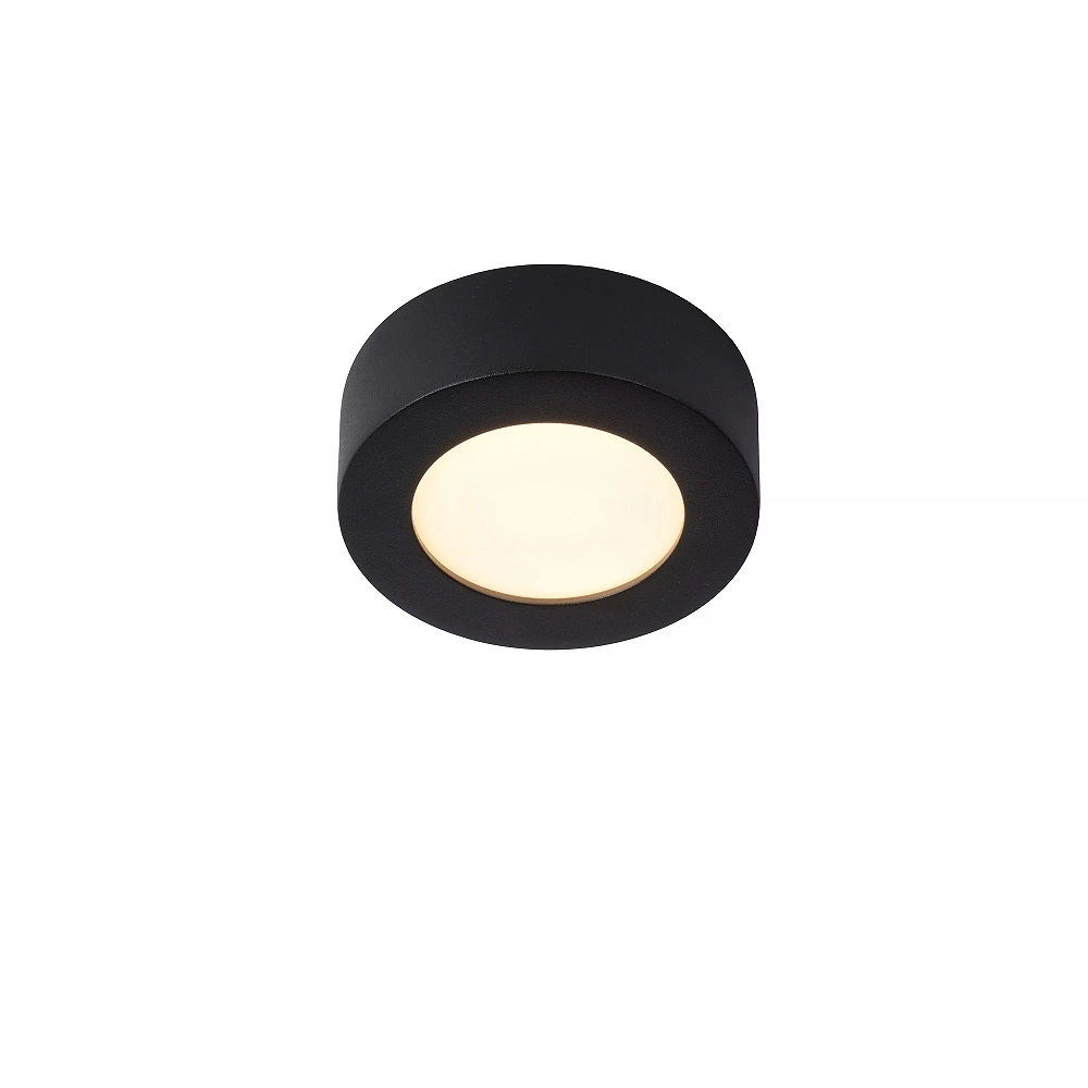 BRICE-LED bathroom ceiling light Ø 11.7 cm LED dimmable 8W 3000K IP44 black (Lucide)