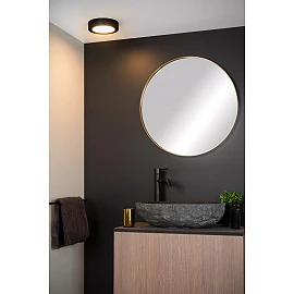 BRICE-LED bathroom ceiling light Ø 18 cm LED dimmable 12W 3000K IP44 black (Lucide)