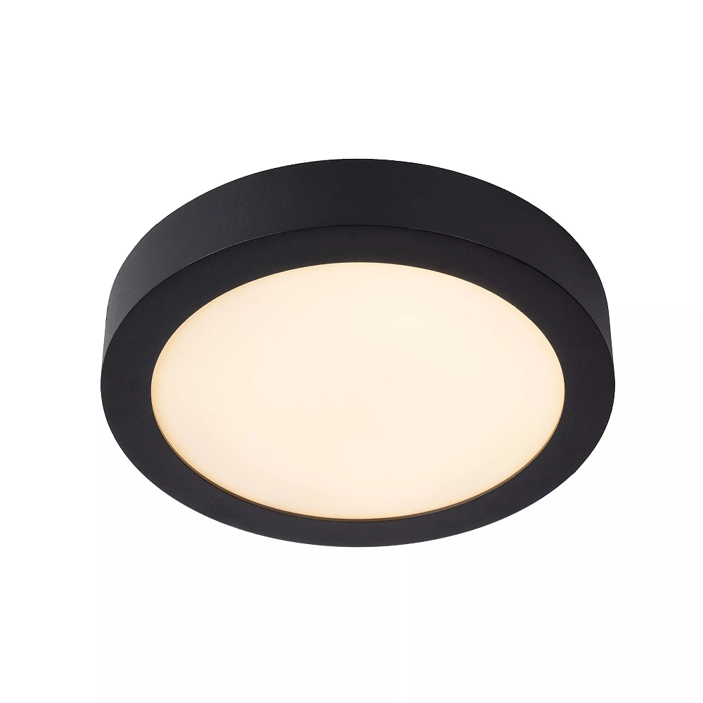 BRICE-LED bathroom ceiling light Ø 24 cm LED dimmable 15W 3000K IP44 black (Lucide)