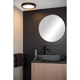 BRICE-LED bathroom ceiling light Ø 30 cm LED dimmable 30W 3000K IP44 black (Lucide)