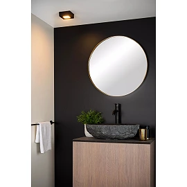 BRICE-LED bathroom ceiling light 10x10 cm LED dimmable 8W 3000K IP44 black (Lucide)