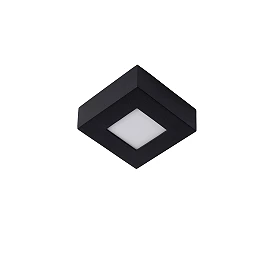 BRICE-LED bathroom ceiling light 10x10 cm LED dimmable 8W 3000K IP44 black (Lucide)