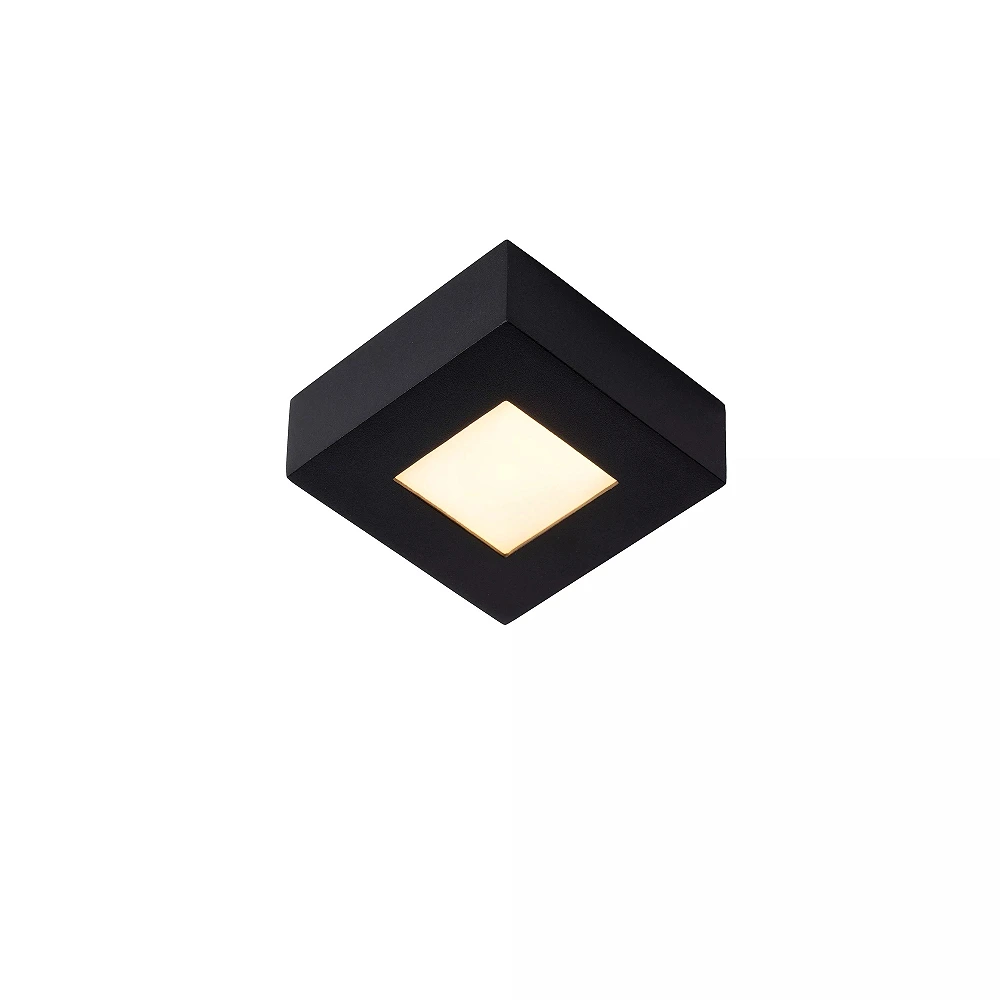 BRICE-LED bathroom ceiling light 10x10 cm LED dimmable 8W 3000K IP44 black (Lucide)