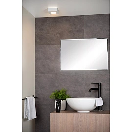 BRICE-LED bathroom ceiling light 10x10 cm LED dimmable 8W 3000K IP44 white (Lucide)
