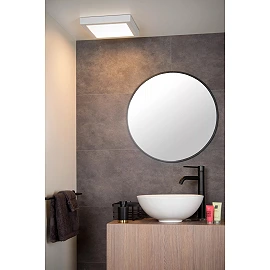 BRICE-LED bathroom ceiling light 30x30 cm LED dimmable 30W 3000K IP44 white (Lucide)