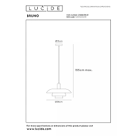 BRUNO pendant light Ø 38 cm 1xE27 Taupe (Lucide)