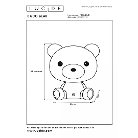 DODO Bear LED children night light 3 W 4000 K (Lucide)