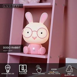 DODO Rabbit LED children night light 3 W 4000 K (Lucide)