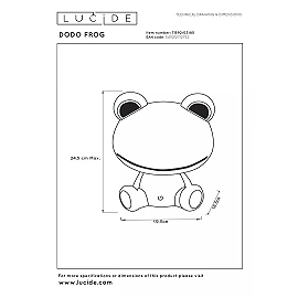 DODO Frog LED children night light 3 W 4000 K (Lucide)