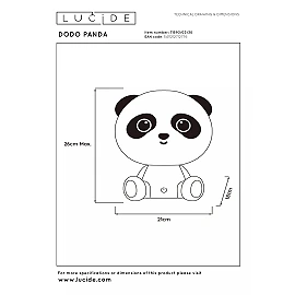 DODO Panda LED children night light 3 W 4000 K (Lucide)