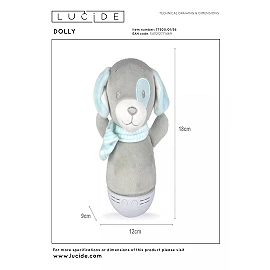 DOLLY LED children night light with music grey (Lucide)