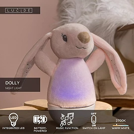 DOLLY LED children night light with music pink (Lucide)