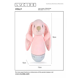 DOLLY LED children night light with music pink (Lucide)