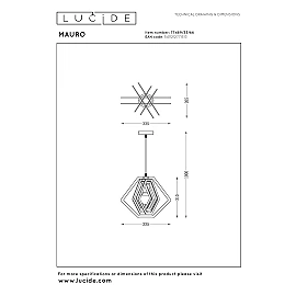 MAURO E27 children pendant lamp pink (Lucide)