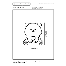 PINCHA BEAR rechargeable LED children night light brown (Lucide)