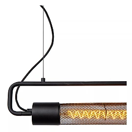 CALIXT pendant light L 122 cm 2xE27 black (Lucide)