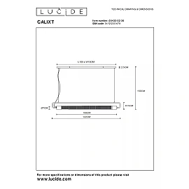 CALIXT pendant light L 122 cm 2xE27 black (Lucide)