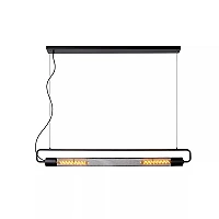 CALIXT pendant light L 122 cm 2xE27 black (Lucide)