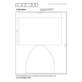 CAMPANA galda lampa 1 x 40 W E27 caurspīdīga (Lucide)