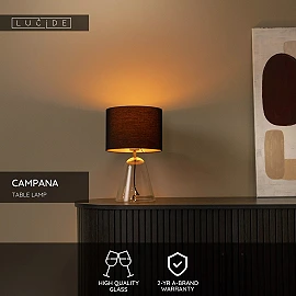 CAMPANA galda lampa 1 x 40 W E27 caurspīdīga (Lucide)