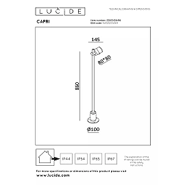 CAPRI floor lamp indoor/outdoor LED 1x8W IP54 coffee (Lucide)