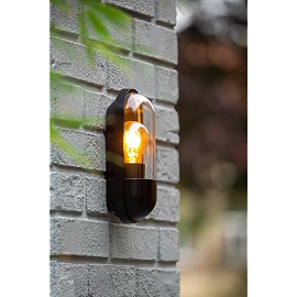CAPSULE outdoor wall light 1xE27 black (Lucide)