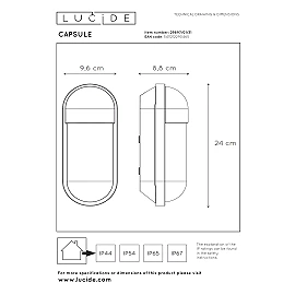 CAPSULE outdoor wall light 1x15W E27 white (Lucide)