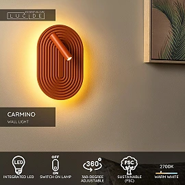 CARMINO Sienas lampa LED 1x12W 2700K terakota (Lucide)