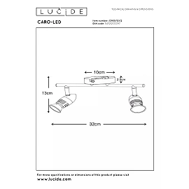 CARO-LED ceiling spotlight GU10 2 x 5 W 2700K satin chrome (Lucide)