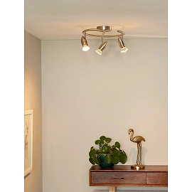 CARO-LED ceiling spotlight Ø31 cm GU10 3 x 5 W 2700K satin chrome (Lucide)